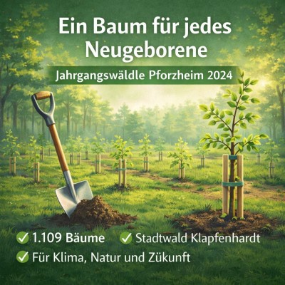 Pforzheim pflanzt 1.109 Bäume für Neugeborene des Jahres 2024